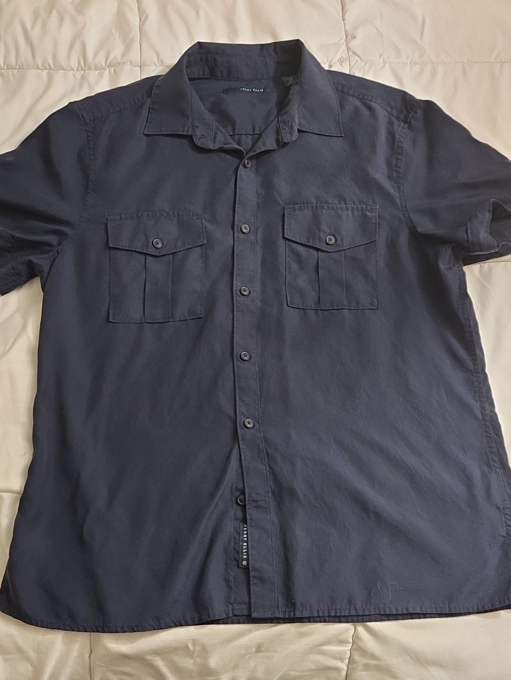 Perry Ellis Men's Short Sleeve Button Down Shirt